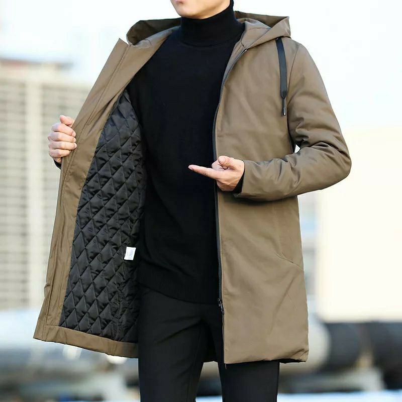 Jaket Jubah pria long coat Panjang Musim Dingin  Jaket Pria Korea