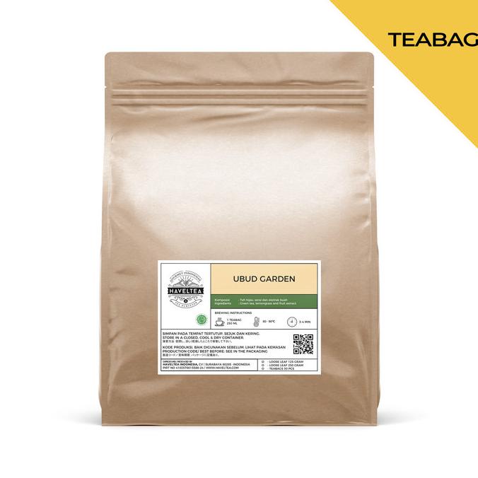 

[[BISA COD]] UBUD GARDEN | Pouch | Haveltea | Teh Hijau Serai | Teh Herbal Rempah - 30 Eco Tea Bags
