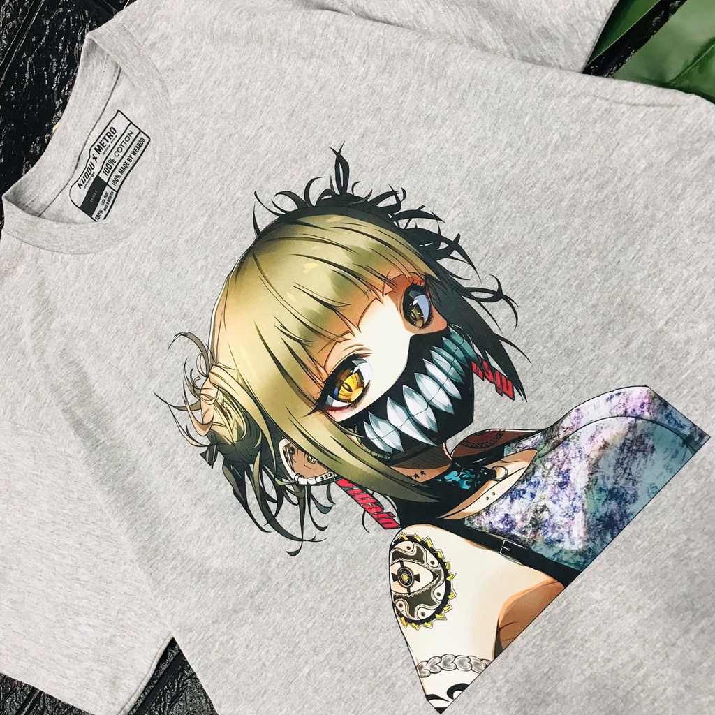 Tshirt Himiko Toga on Mask Grey Anime Manga My Hero Academia Premium Unisex