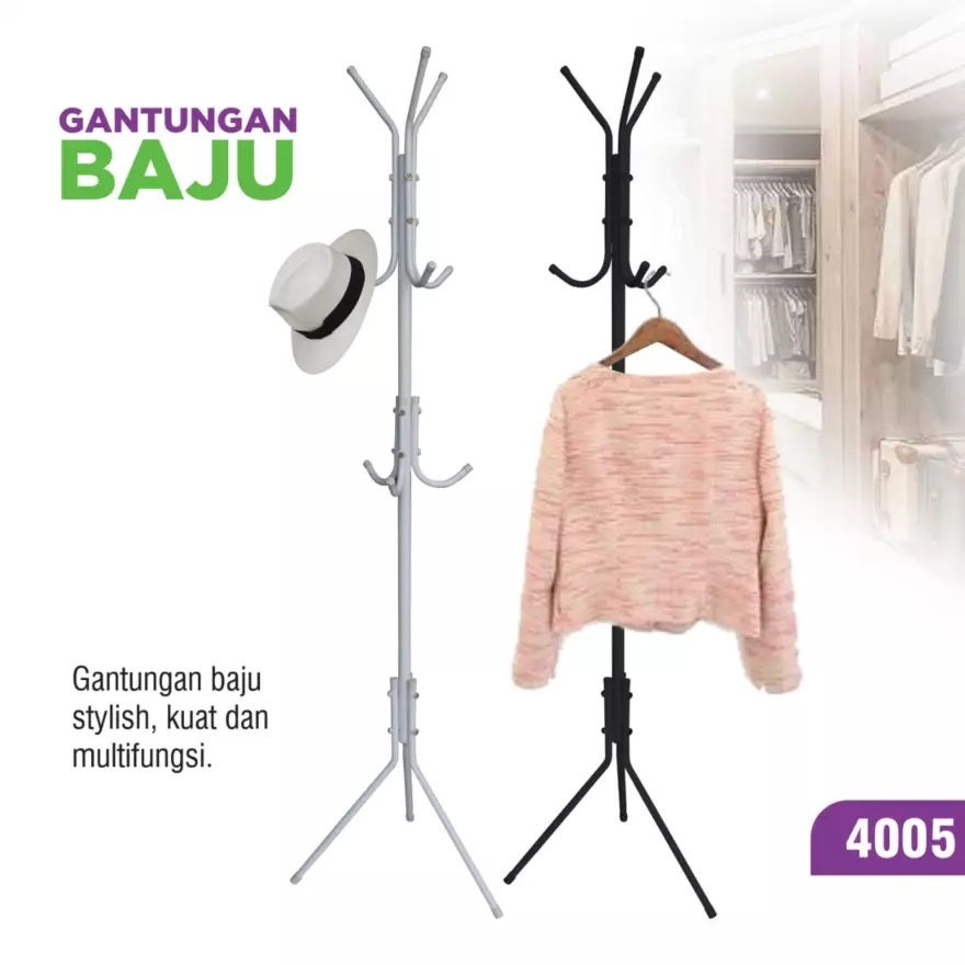 GSF G 4005 Gantungan Baju Stainless / Standing Hanger Stand Hanger Single - Gantungan Baju Pakaian Jas Jaket Topi