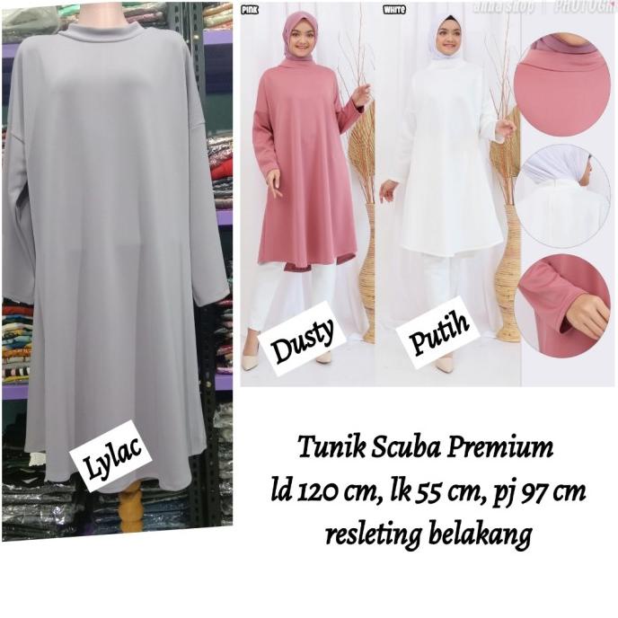 atasan baju wanita model tunik motif polos oversize jumbo