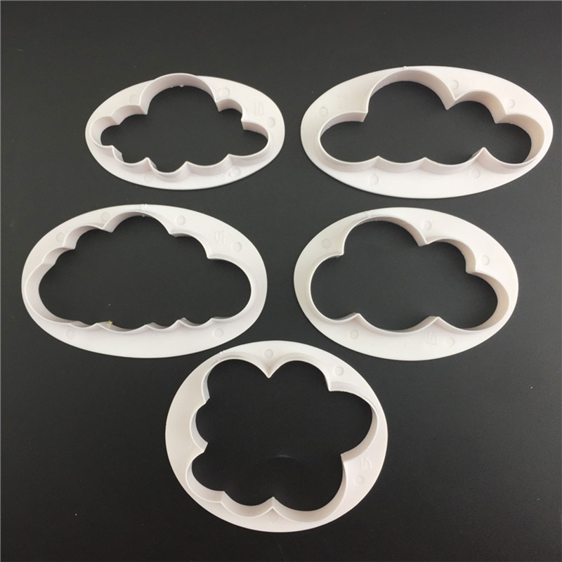 5 Pcs Cetakan Kue Bentuk Awan Bahan Plastik