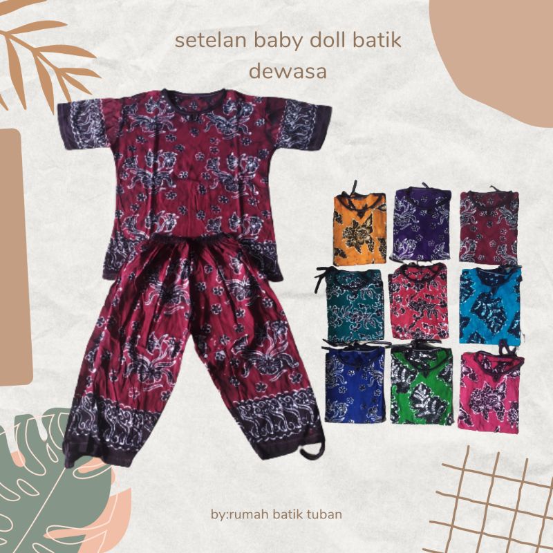 setelan dewasa/babydoll dewasa/babydoll dewasa batik tuban