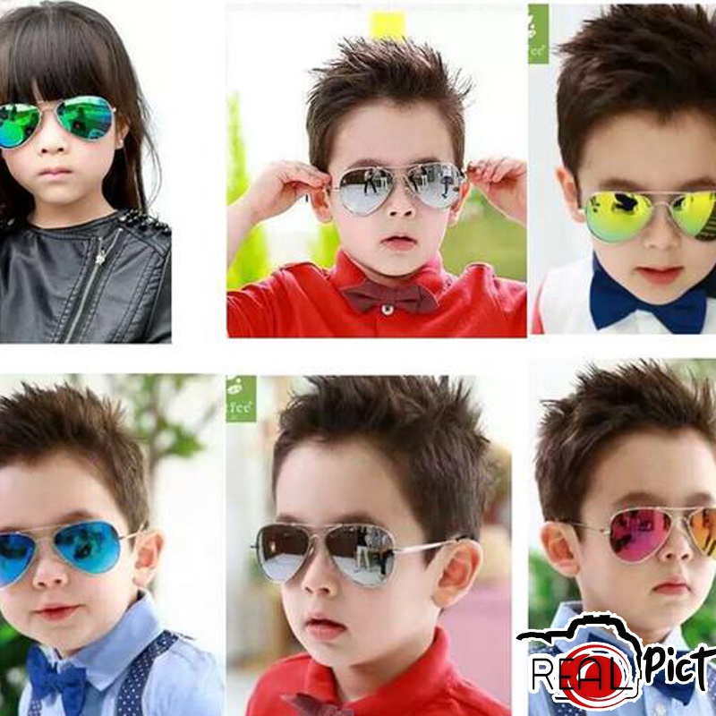 Kacamata Hitam Anak anak Fashion Aviator Kacamata Anak Anak Kacamata Fashion Anak Kids Glasses Unisex Kids Baby Cute Anti UV Ootd Fashion Gaya Murah Cowok Cewek