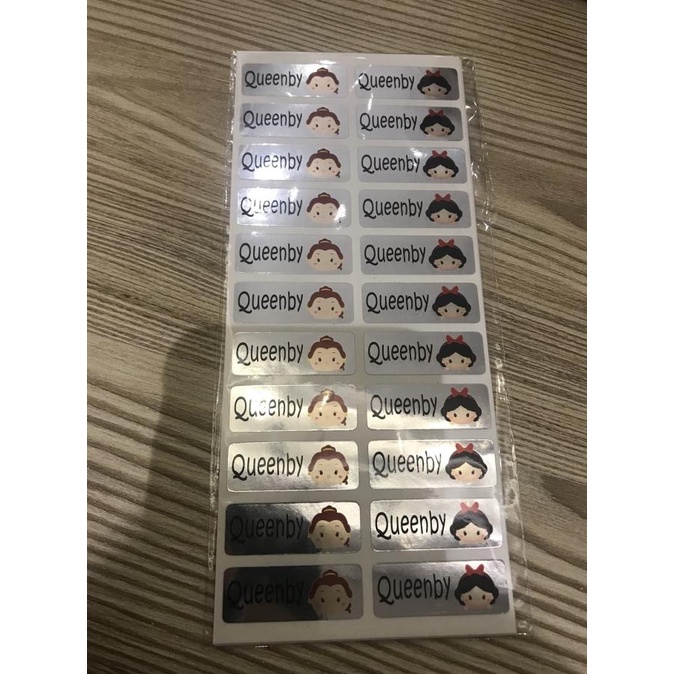 

OPEN RESSELER Stiker label nama metalik silver waterproof
