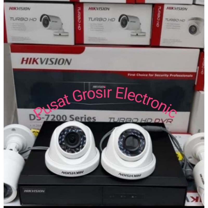 PAKET CCTV KAMERA HIKVISION 4 CHANNEL 4 KAMERA 2MP FULL HD TURBO
