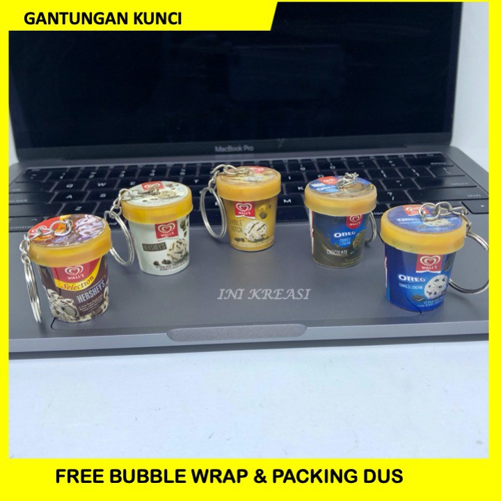 GANTUNGAN KUNCI - GANCI MINIATUR CUP ICE CREAM WALLS