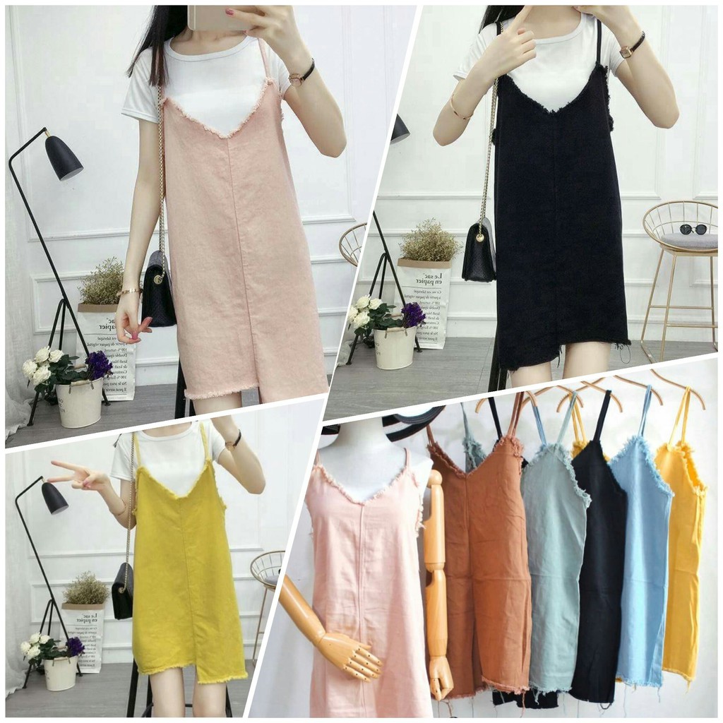 Cynthiadys Janice Overall Jeans Wanita Tanpa Lengan Trendi Korean Style Fashion Terbaru Terkini