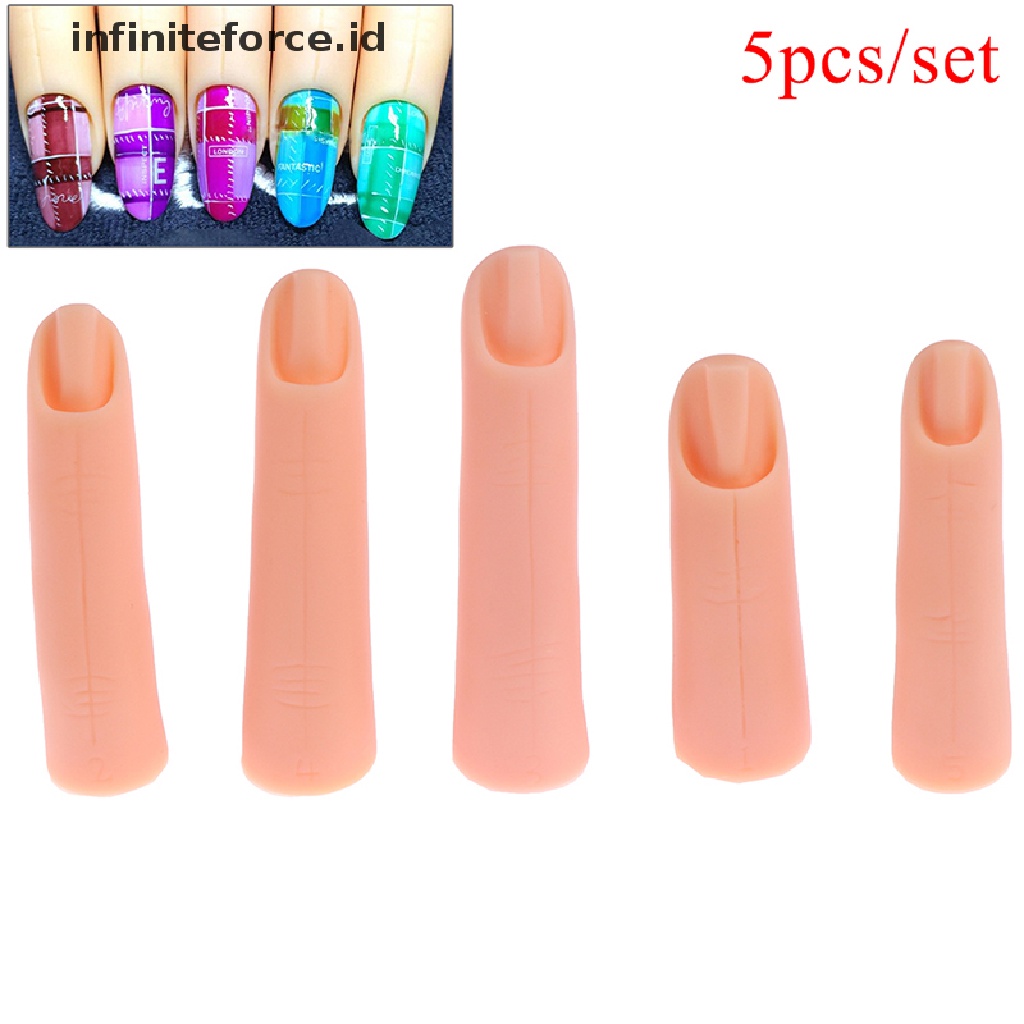 (Infiniteforce.Id) 5pcs / Set Model Jari Bahan Akrilik Untuk Latihan Nail Art