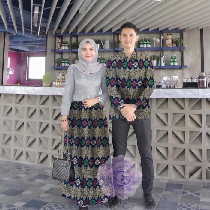BATIK COUPLE COMBI BROKAT BAJU PESTA KONDANGAN WILGOZ       Terusan