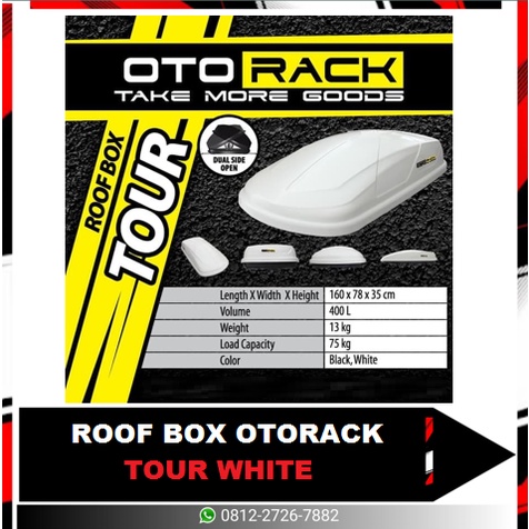 Roof Box Otorack TOUR GLOSY WHITE UNIVERSAL 400L