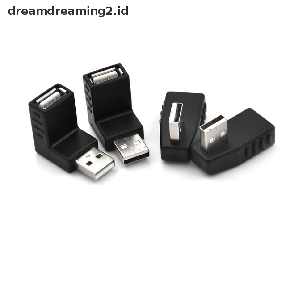 (LIKE) Adaptor Konektor Ekstensi USB 2.0 Male Ke Female Bentuk L