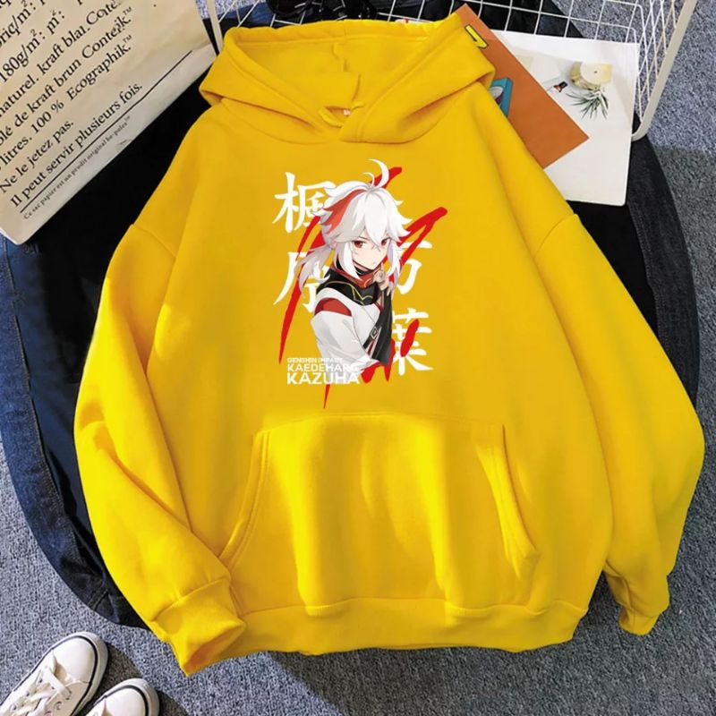 Kaedehara Kazuha Hoodie anime Unisex Harajuku Swetshir Jepang Hoodie