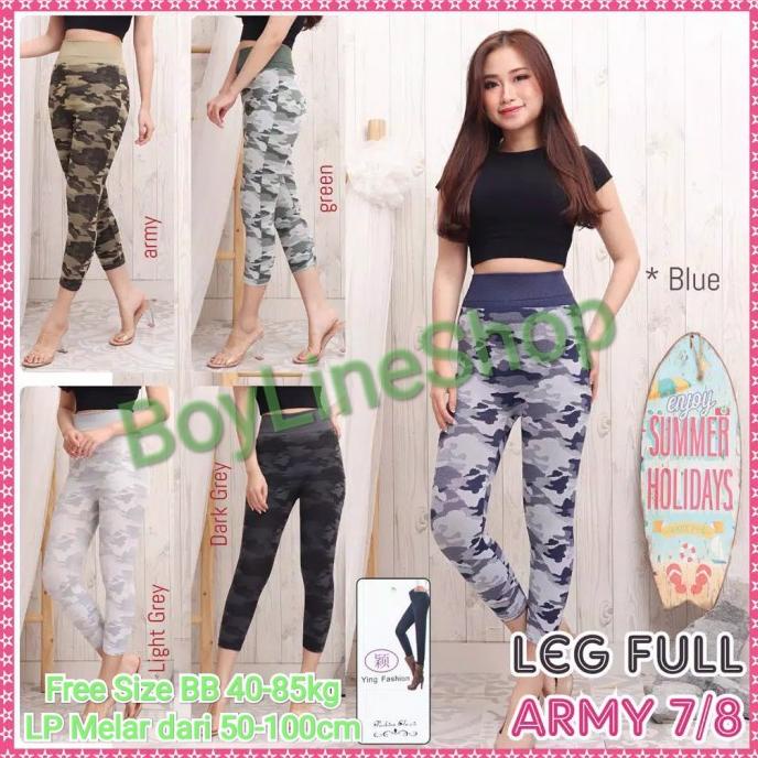 Pakaian Olahraga Wanita Celana Legging Wanita Army 7/8 Premium / Legging Sport Senam Wanita