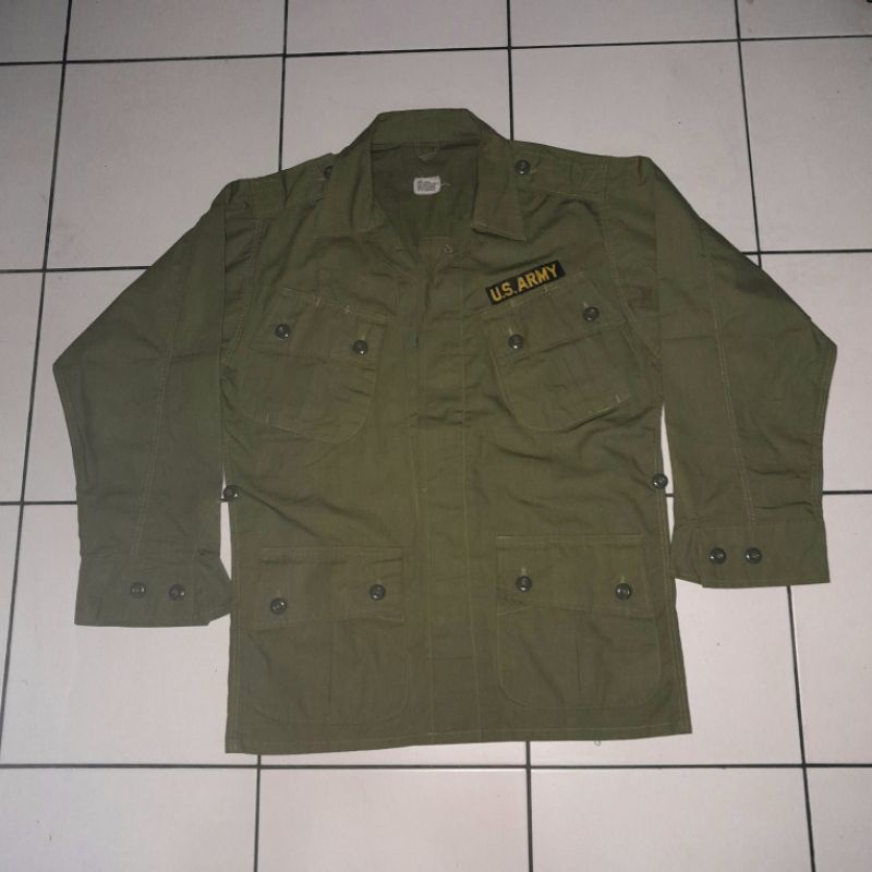 Jungle Fatigue Slant Pocket Us Army Kemeja Sakmir Second Like New