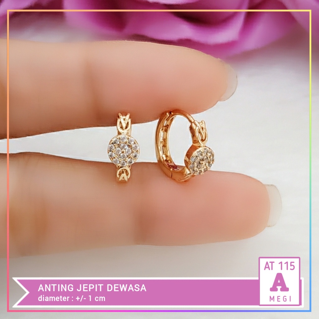 AT 115 - Anting Dewasa Cetik Kupu Permata Cantik Perhiasan Lapis Mas 18K Anting Xuping ori Wanita - Cute-A