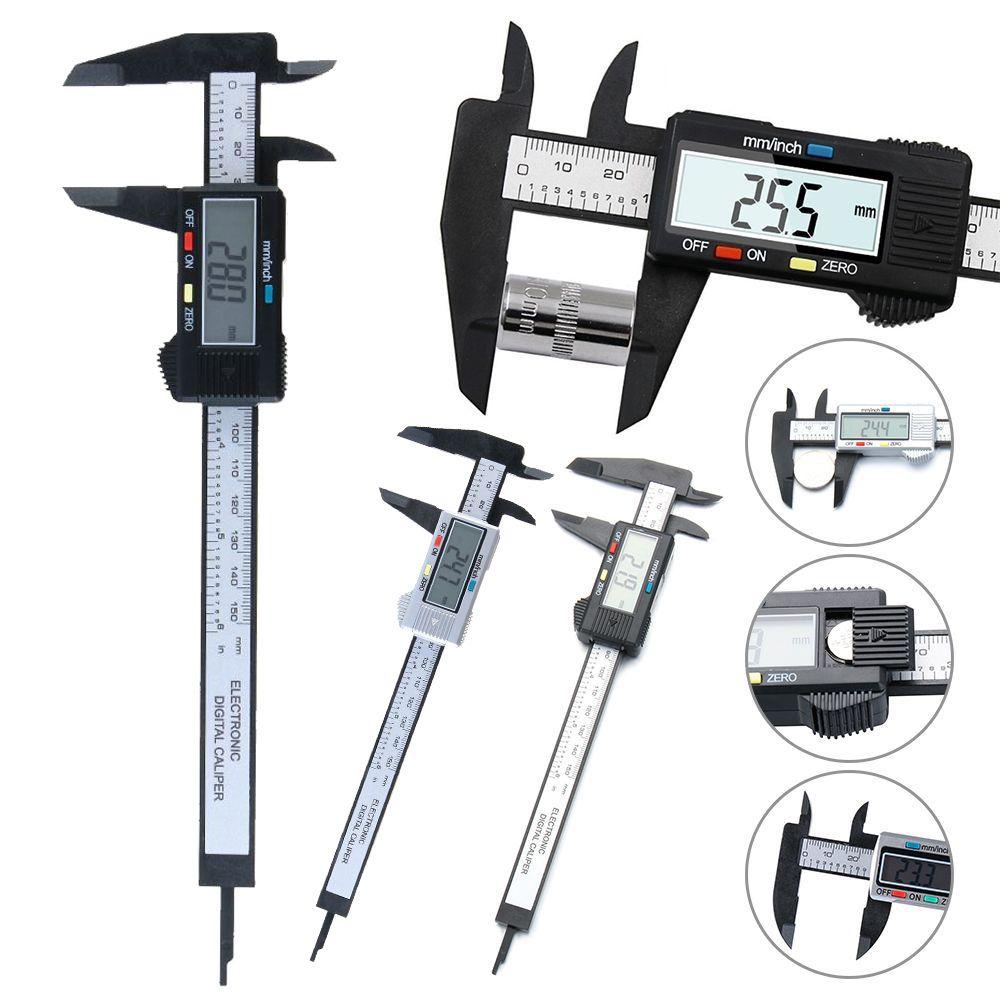 Solighter 6inch Vernier Calipers Penggaris Pengukur Plastik LCD Digital