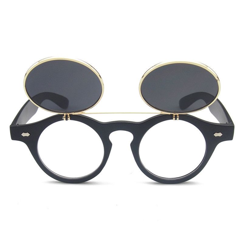 Kacamata Fashion Double Frame Steampunk - NE60 - Hitam