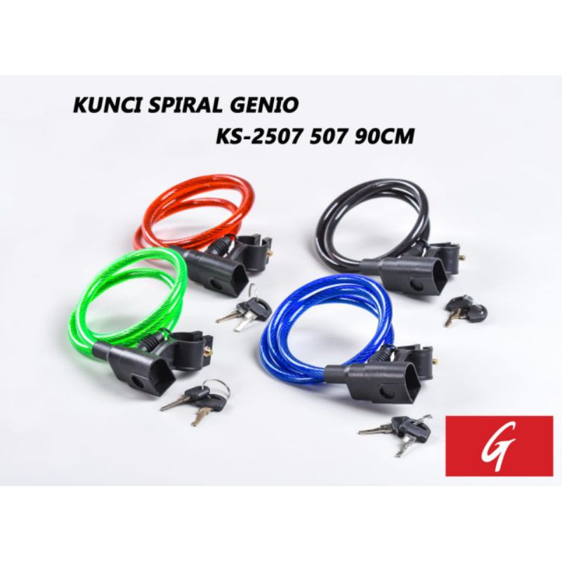 Kunci Sepeda Spiral Merk Genio / Kunci Sepeda Spiral Genio