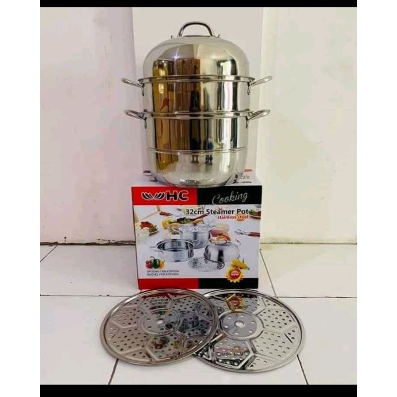 Panci Kukus 3 Tingkat HC Stenlis