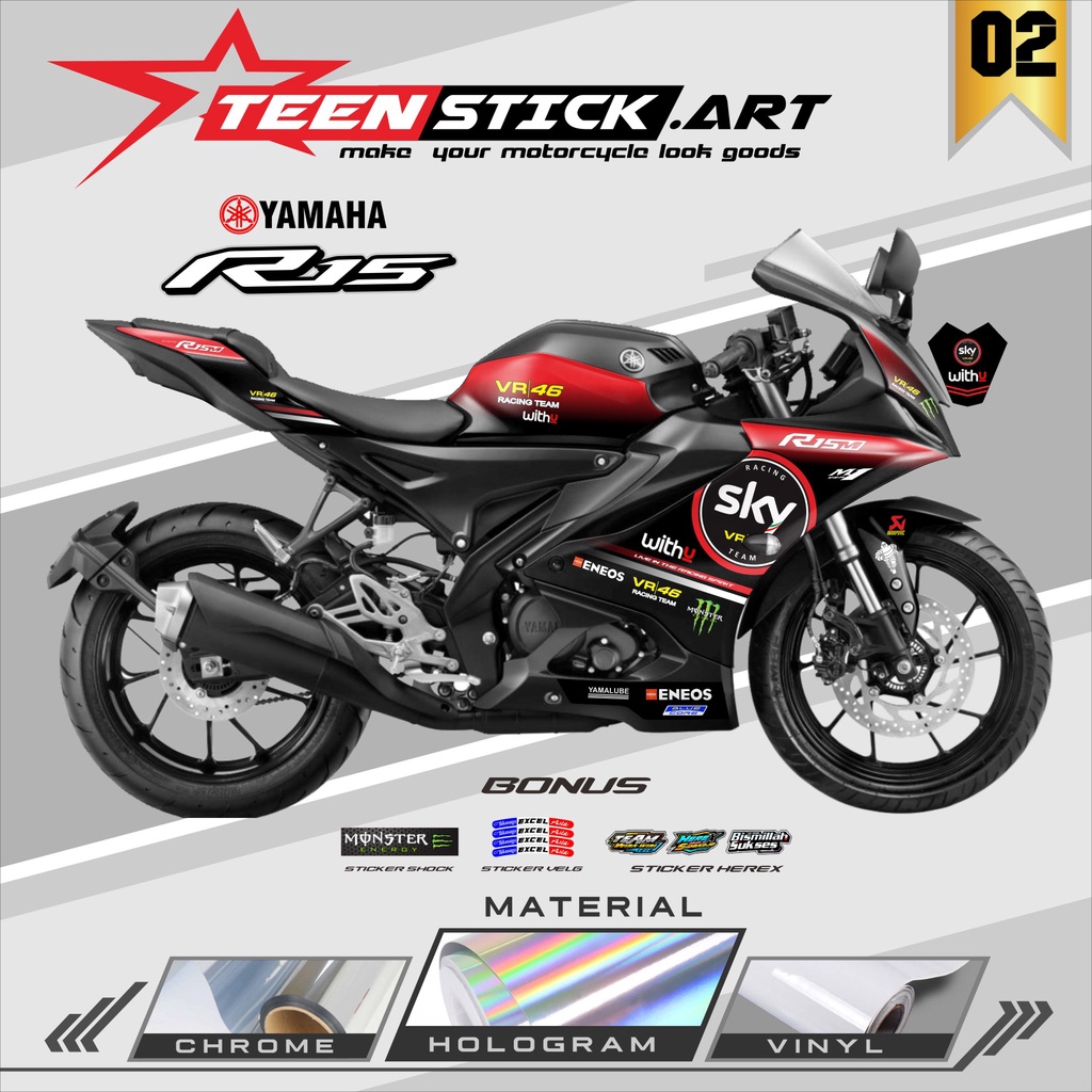 STRIPING R15 V4 - STRIPING HOLOGRAM YAMAHA R15 V4 2022 SKY