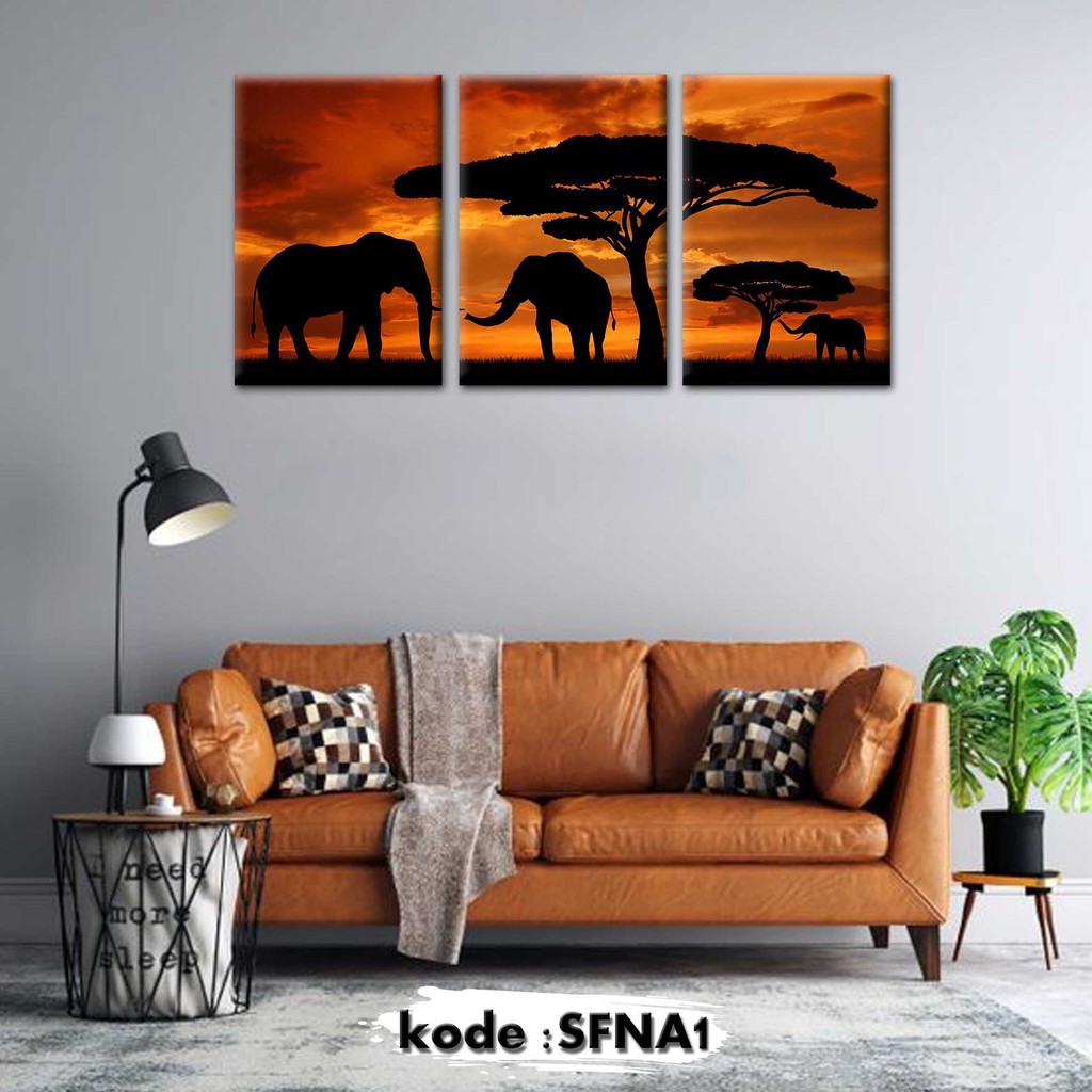 [DECOR] Safana silhouette siluet animal dekorasi foto hiasan dinding poster tempelan Pajangan kayu