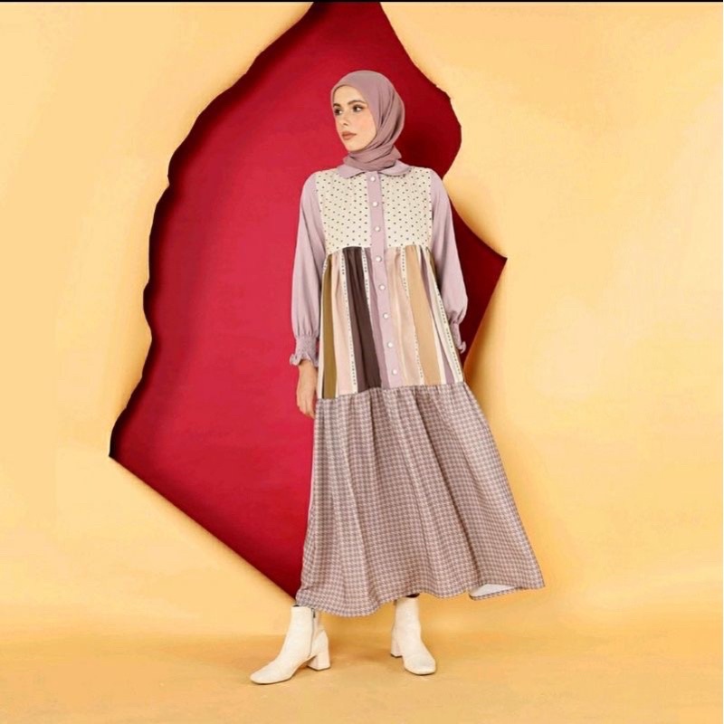 PL VVGC Gamis Amma dress purple ungu Zaskia sungkar