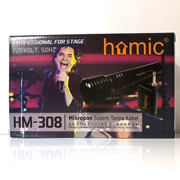 MICROPHONE SINGLE WIRELESS/KABEL HOMIC HM-298 MICROPHONE KARAOKE KUALITAS TERBAIK