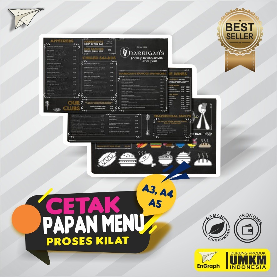 

Cetak Daftar Menu Board / Papan Menu / Menu Resto