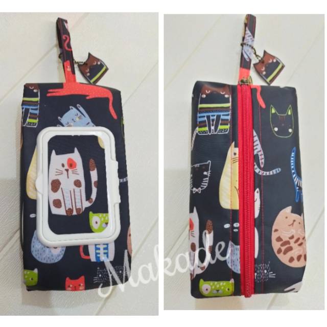 Tempat Tissu 2 in 1 cover Tisu Basah dan Kering / Tisu Travel / Pouch tissue