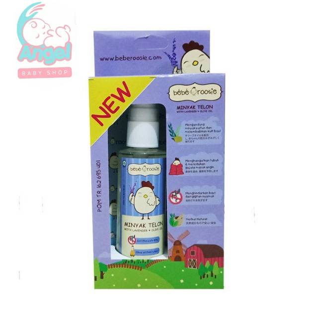 Bebe roosie New spray minyak telon with lavender + olive Oil.