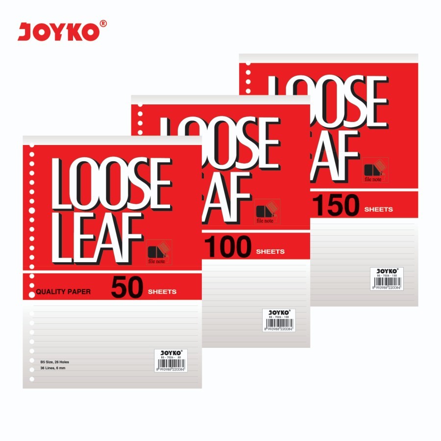 

Joyko Loose Leaf B5 Lines / Kertas File Binder Joyko Garis 7026