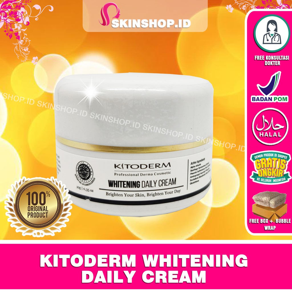 Kitoderm WHITENING DAILY Cream 10gr Original / Krim Siang Pemutih BPOM Aman