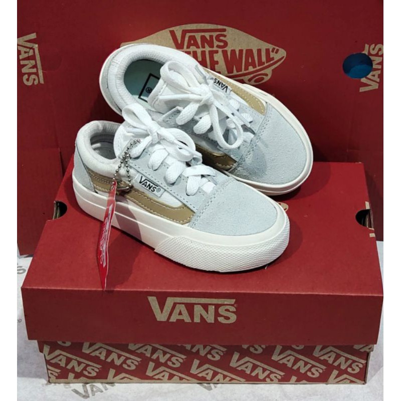 SEPATU V4NS ANAK OLDSKOOL ABU PUTIH LIS COKALT OG SEPATU ANAK LAKI LAKI SEPATU ANAK PEREMPUAN