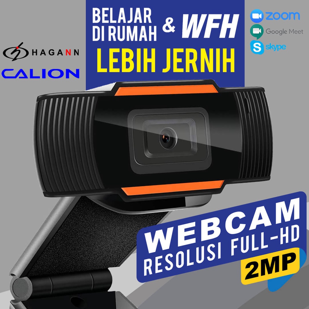 Webcam 2MP Full HD 1080P USB Mic Mini Murah Untuk PC  Laptop Komputer | Web Cam Calion CAL-2001WA