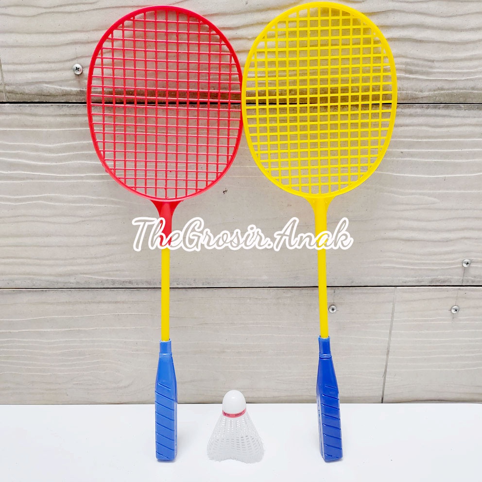 TGA Raket Plastik Mainan Badminton Kok Bulu Tangkis