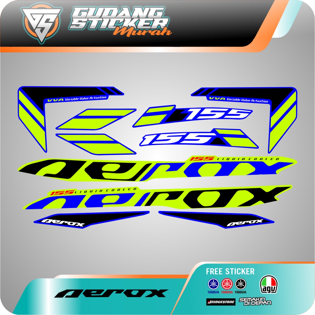 STICKER PRINT AEROX OLD STRIPING YAMAHA AEROX 2018 LAMA STIKER AKSESORIS SEPEDA MOTOR