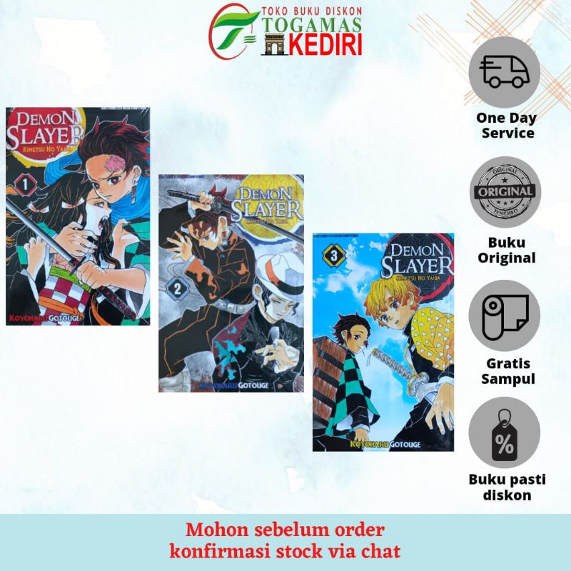 SERI KOMIK DEMON SLAYER : DEMON SLAYER : KIMETSU NO YAIBA 01, DEMON SLAYER : KIMETSU NO YAIBA 02, DE