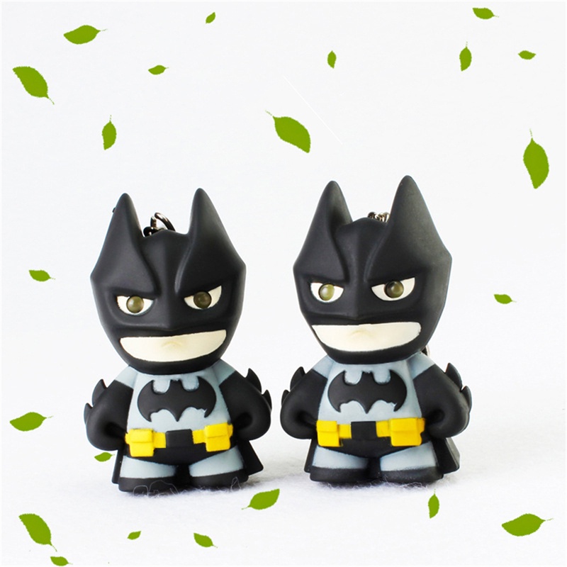 【Theredsunrisesiwy.id】New arrive Batman keychain Led keychain with sound  Flashlight  cool keyrings