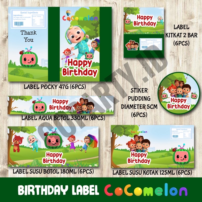 

READY STOCK LABEL SNACK COCO MELON STIKER PUDDING BINGKISAN DEKORASI HAMPERS
