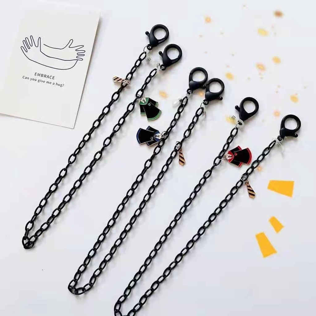 R-flower Chains Cartoon Holder Kacamata Hitam Lanyard