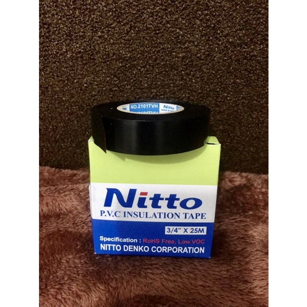 Lem hitam / tape hitam nitto / lakban hitam kecil nitto 3/4” x 25M