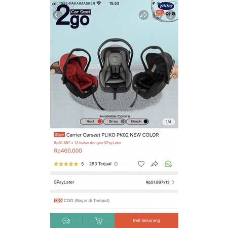 carseat pliko 2go
