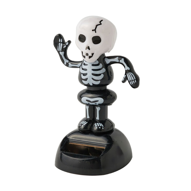 Ornamen Kepala Boneka Bobble Dancer Halloween Tenaga Surya Untuk Mobil