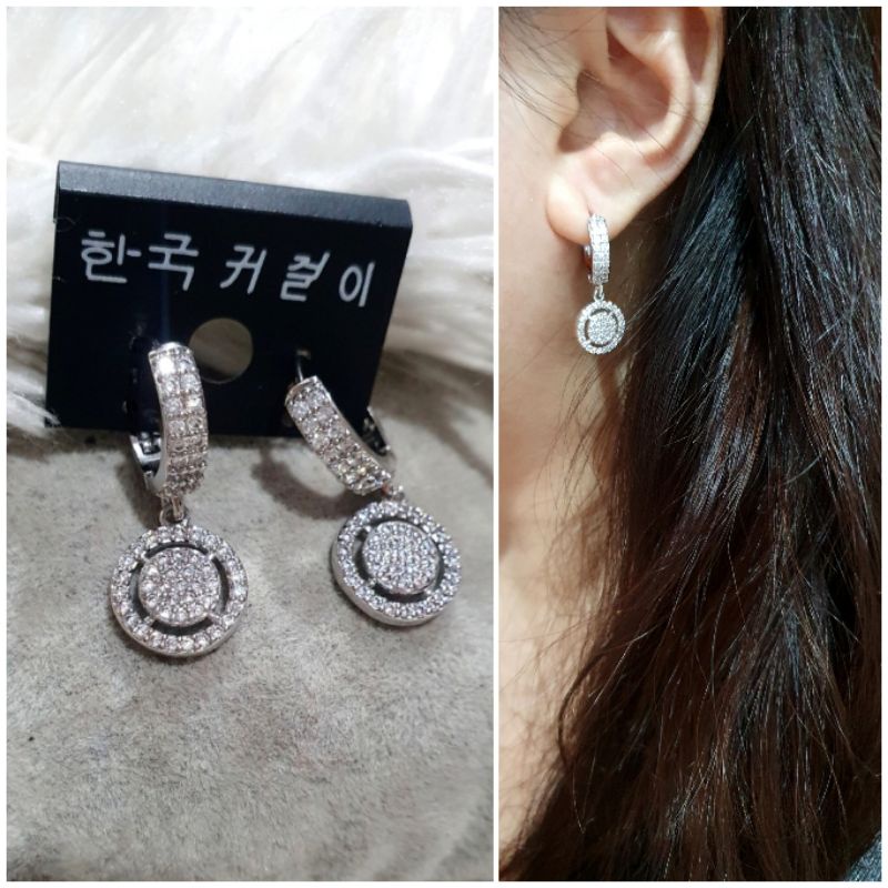Anting Silver925 Perak mata kilau Anti Karat anti alergi anting premium berlian kilap 033