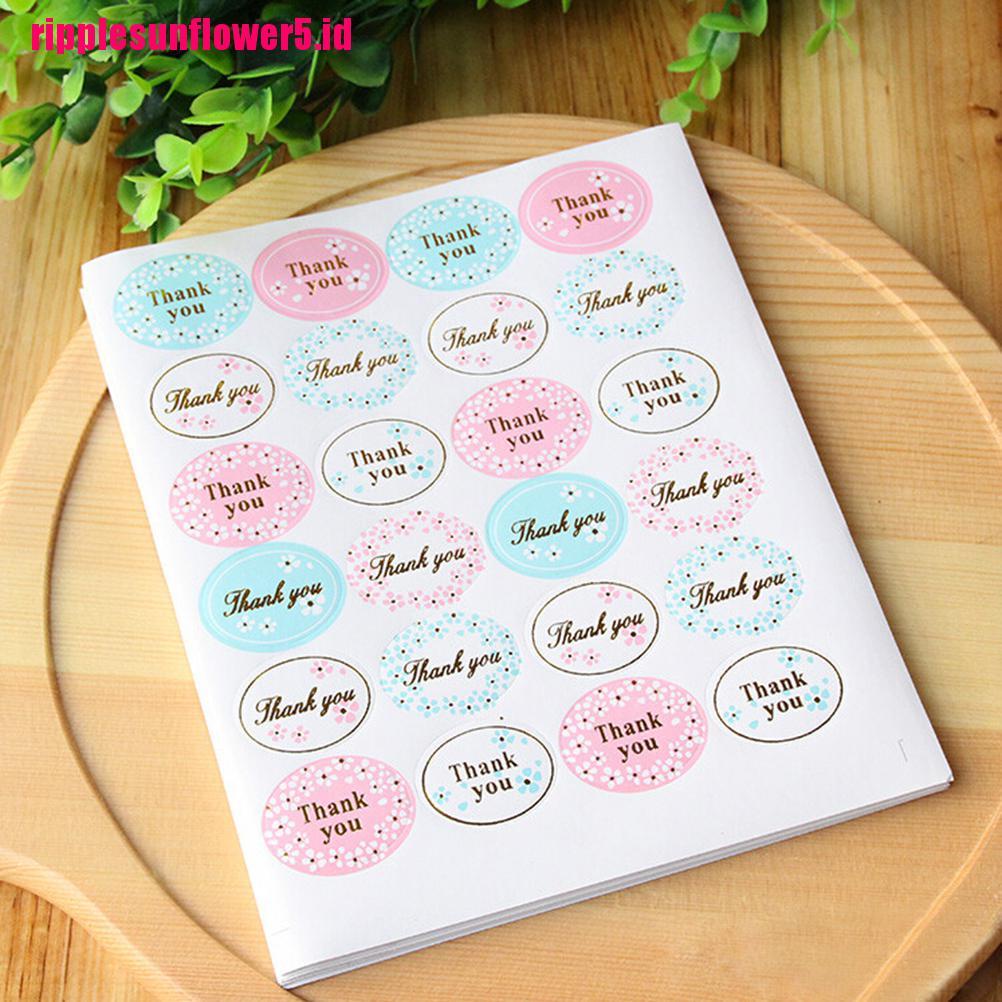 24pcs Stiker Segel Oval Tulisan THANK YOU Warna Emas Untuk Pesta Pernikahan