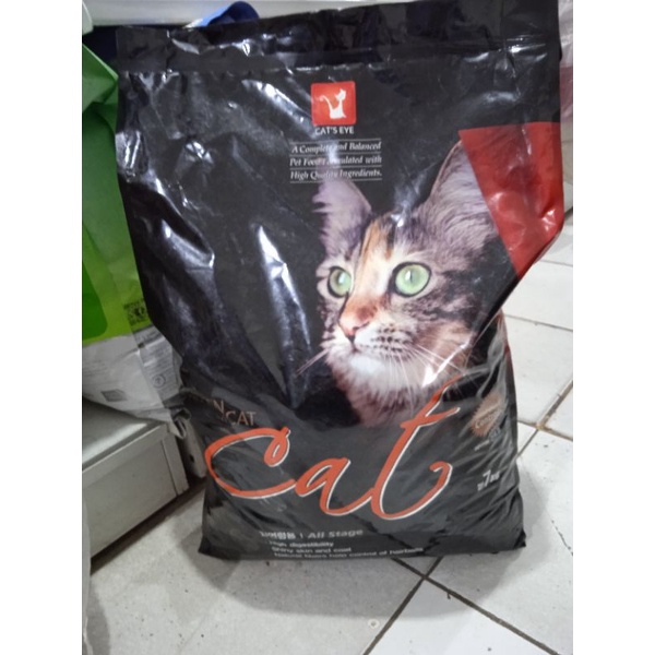makanan kucing cats eye repack 1kg/ dryfood cats eye all stage hairbool control