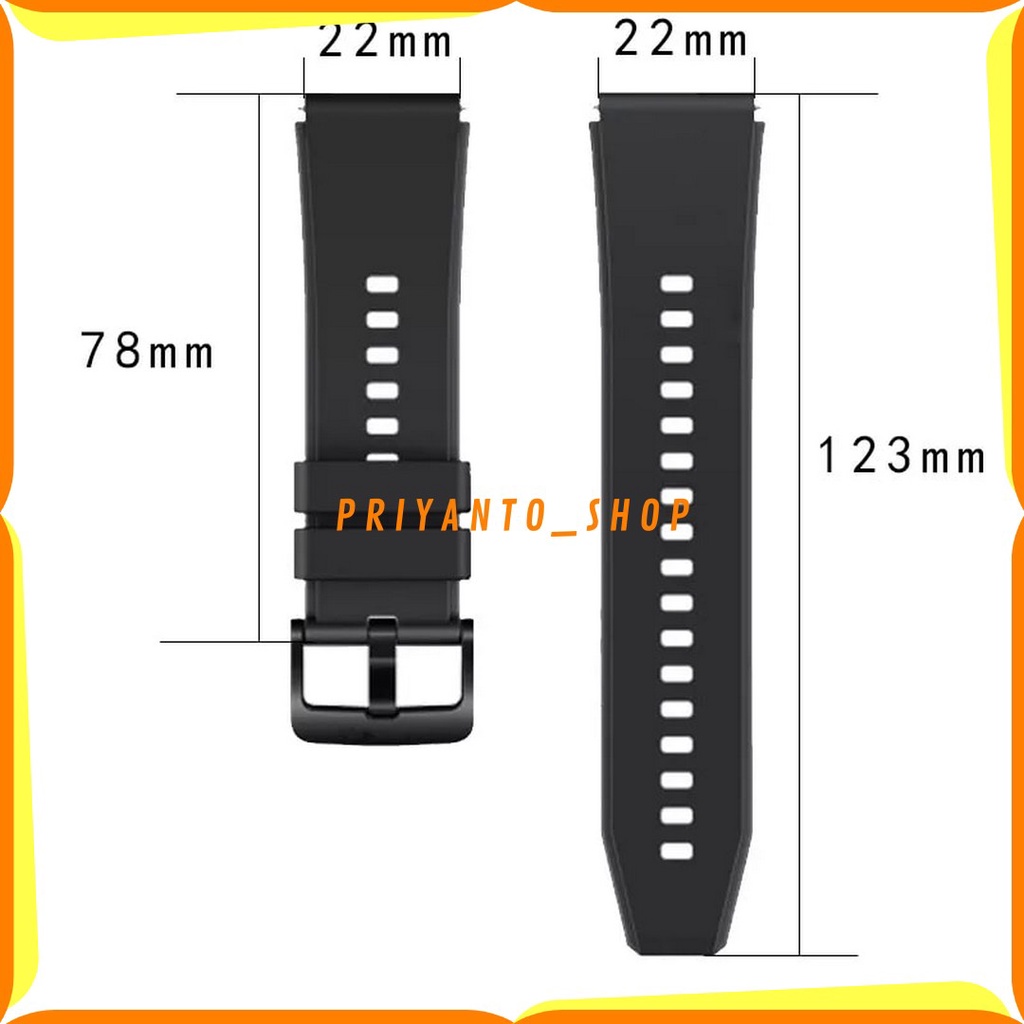 Strap Jam Tangan/Tali jam Tangan Rubber Silicone Soft Quick Release 22mm Original Waterproof  Free Pen