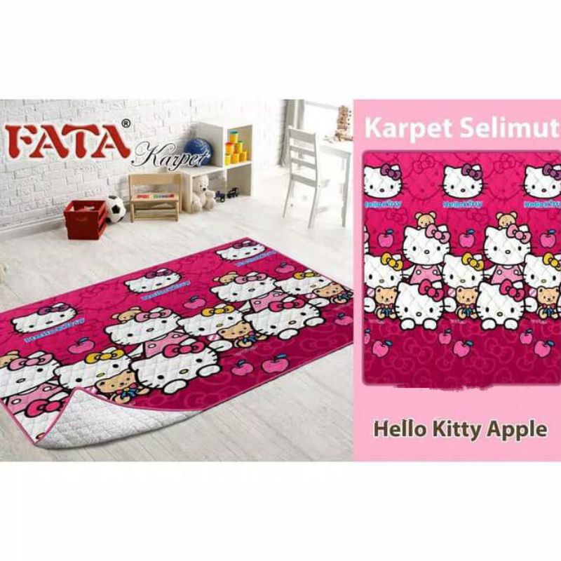 FATA ® Karmut ( Karpet Selimut ) Hello Kitty Apple Size 190X190 CM ( JUMBO )
