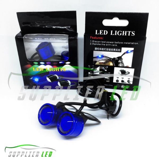 Lampu LED Mini Eagle Eyes Mata Elang Strobo Strobe Kedip Spion Motor Mobil